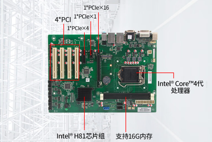 本機(jī)所搭載的IntelH81芯片組是一款由英特爾公司開發(fā)的芯片組，專門用于支持酷睿4代i3/i5/i7處理器，更高能支持16GBDDR3內(nèi)存進(jìn)行大批量數(shù)據(jù)處理。此外，該設(shè)備還提供了一個1TB或以上的機(jī)械硬盤，用于存儲數(shù)據(jù)和文件，為用戶提供了出色的性能和可靠性，符合了客戶的高性能、穩(wěn)定性強(qiáng)的要求。