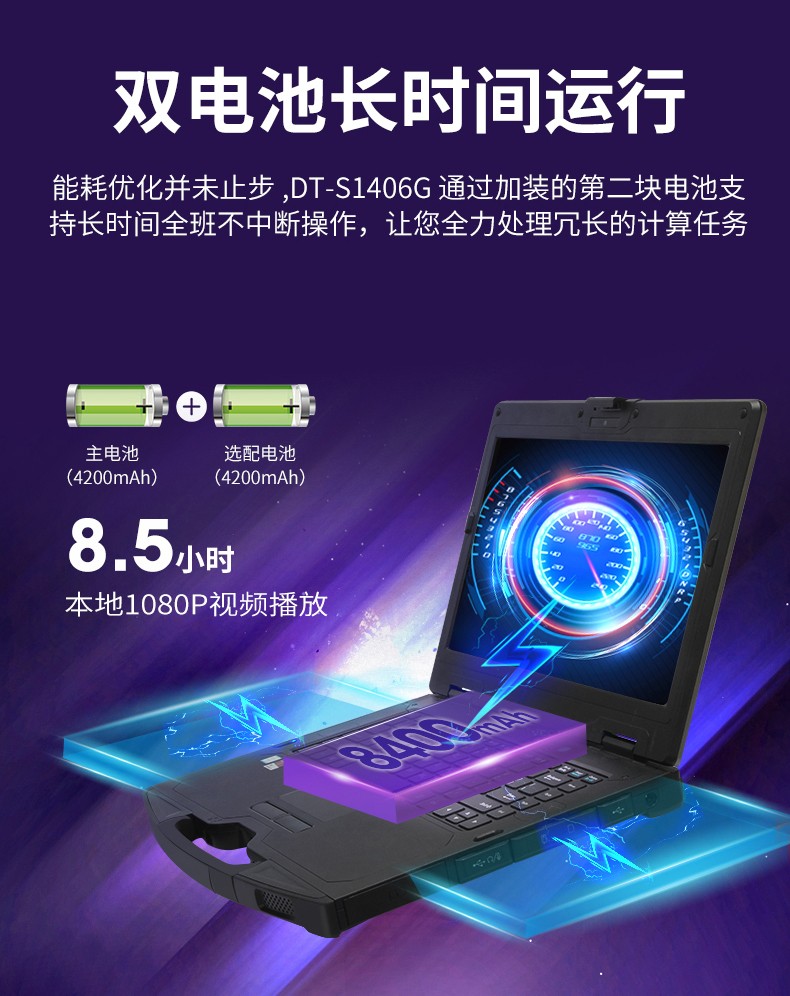 酷睿6代14英寸半加固三防筆記本,工業(yè)級計算機電腦,DT-S1406G.jpg