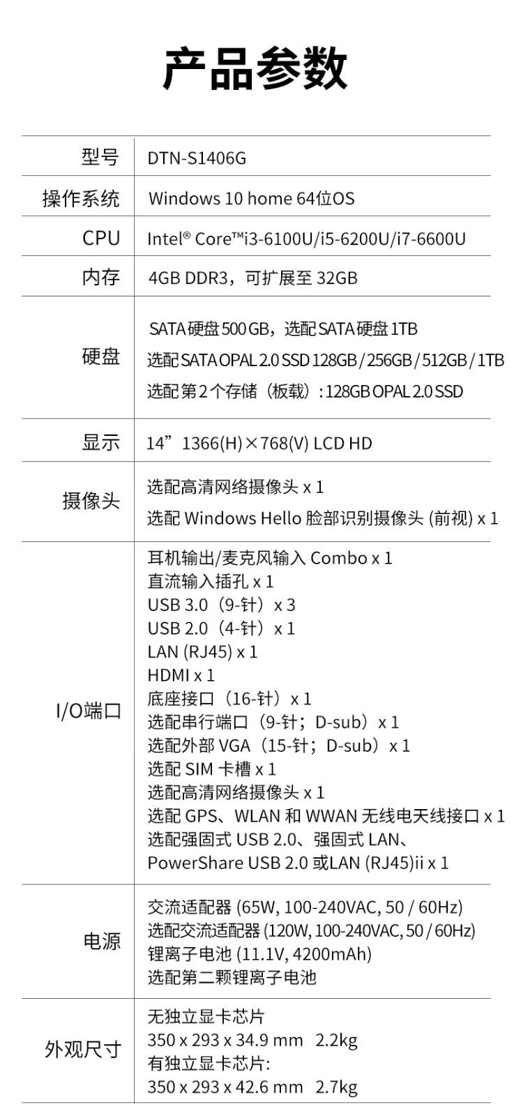 酷睿6代14英寸半加固三防筆記本,工業(yè)級計算機電腦,DT-S1406G.jpg