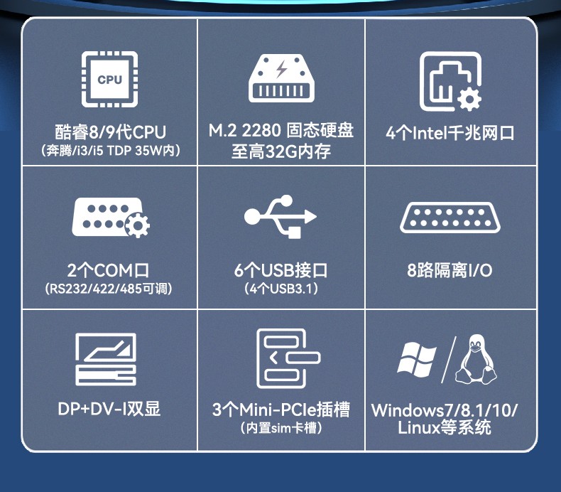 酷睿9代工控機,嵌入式計算機,無風(fēng)扇工控主機,DTB-3004-H310.jpg