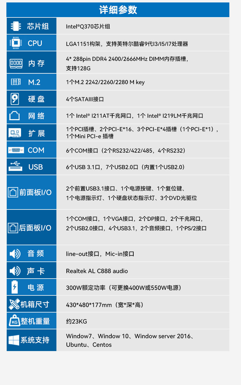 酷睿9代4U工控機(jī),機(jī)器視覺(jué)主機(jī),冗余電源,DT-610L-ZQ370MAV2.jpg
