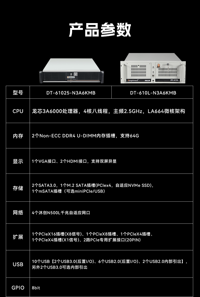 國產(chǎn)龍芯3A6000處理器工控機(jī),銀河麒麟V10系統(tǒng)工控主機(jī),DT-610L-N3A6KMB.jpg