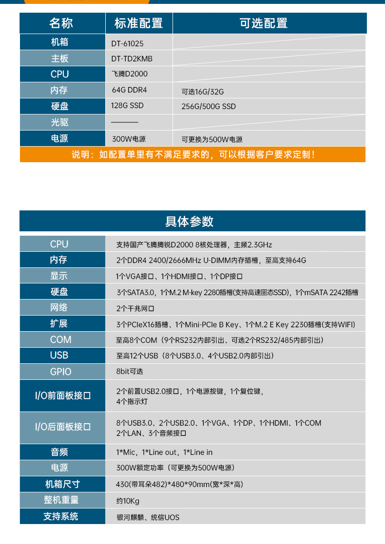 國(guó)產(chǎn)化飛騰2U工控機(jī),信息安全工業(yè)電腦主機(jī),DT-61025-TD2KMB.jpg